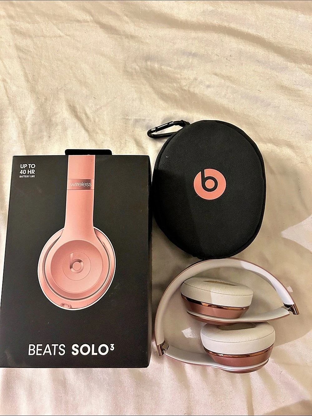 Beats Solo3 Wireless On-Ear Headphones Pink & White